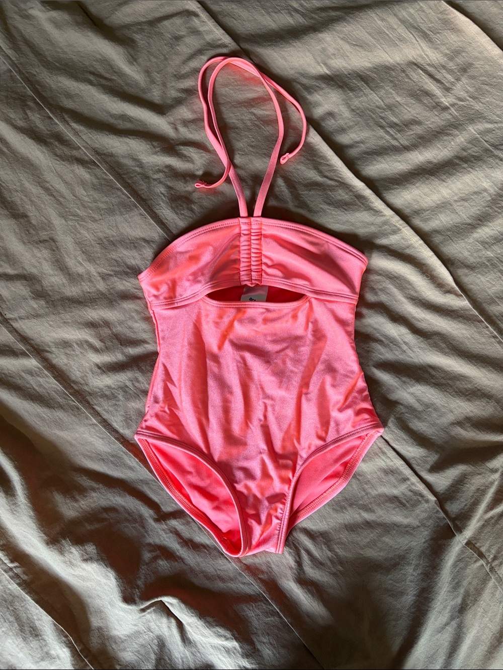 art class Neon Pink Girls' One-Piece Halter Swimsuit